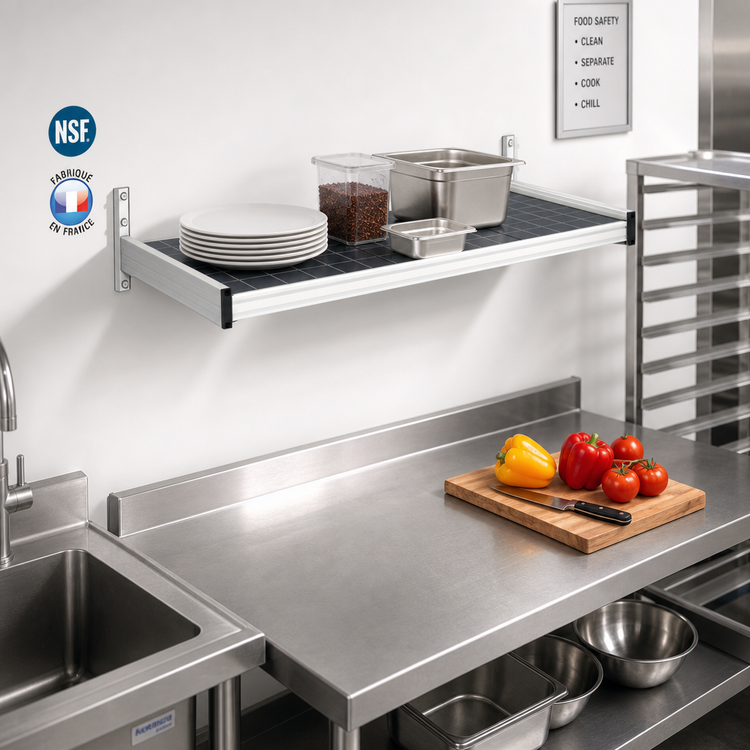 Product image #2 for Fermod Solid Wall Shelving Unit, 38 in. W x 18 in. D, Wall-Mounted Aluminum Shelf