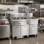Thumbnail image #2 for Imperial (Middleby) IFSCB450E 4-Battery Electric Floor Fryer, 50 lb. Tanks, Built-In Filter and Dump Station