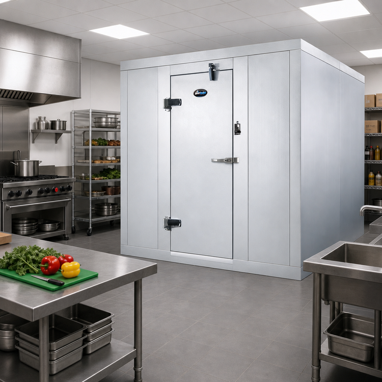 Product image #2 for AmeriKooler Quick Ship Indoor Walk-In Freezer Panels Only with Aluminum Floor, 8' x 10' x 7'-7"