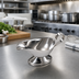 Thumbnail image #2 for American Metalcraft 3 oz Stainless Steel Gravy Boat with Flat Loop Handle and Tapered Spout