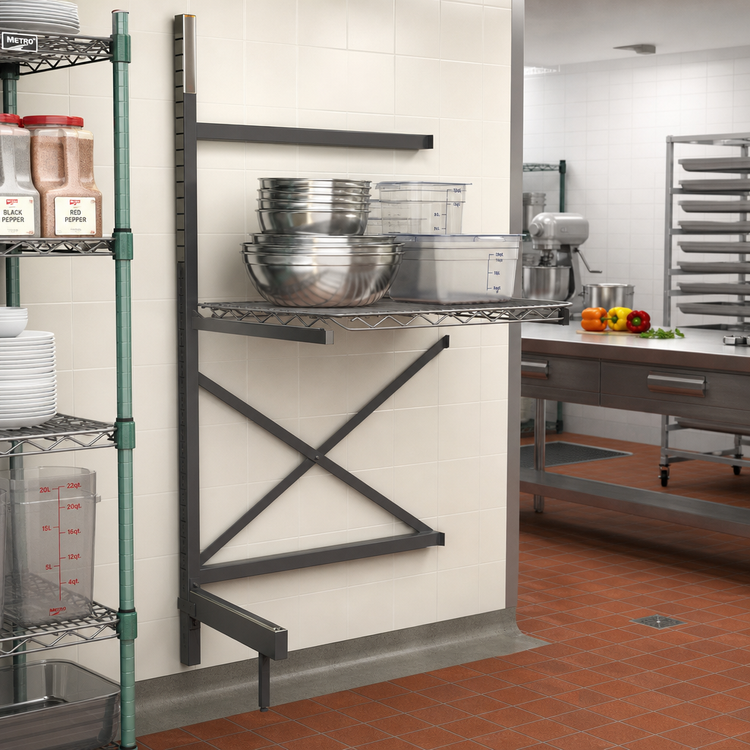 Product image #2 for Metro SmartLever 60-Inch Wide Add-On Cantilevered Shelving Kit for 24-Inch Deep Shelves