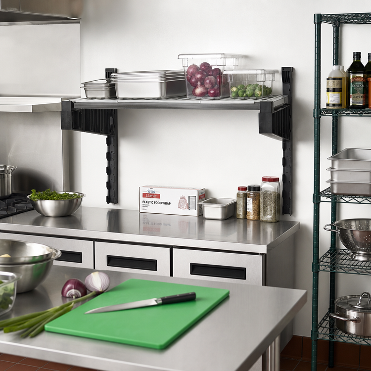 Product image #2 for Cambro Camshelving Elevation Series 24 x 42 Inch Vented Wall Shelf Kit
