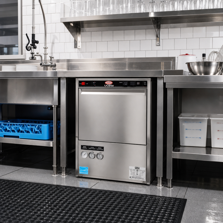 Product image #3 for CMA UC65e High-Temperature Sanitizing Undercounter Dishwasher/Glasswasher with Built-In Booster Heater