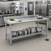 Thumbnail image #2 for Spec-Master Marine Series 144 x 36-Inch Stainless Steel Work Table with 4-1/2-Inch Backsplash and Adjustable Undershelf
