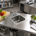 Thumbnail image #2 for Eagle Group Self-Rimming Drop-In Sink with 1 Compartment, 14 x 10 x 9-1/2 Inch Bowl, 304 Stainless Steel, Gooseneck Faucet and Basket Drain