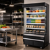 Thumbnail image #2 for Everest Refrigeration 48-Inch Vertical Open Display Merchandiser, Self-Contained Bottom Mount Refrigeration, Black