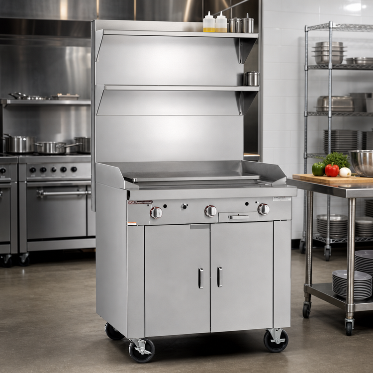 Product image #2 for Southbend Platinum Heavy Duty 32-Inch Gas Plancha Griddle Range with Standard Oven Base