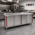 Thumbnail image #2 for Spec-Master Marine Series Enclosed Stainless Steel Work Table with Cabinet Base, 84 x 24 Inches, 14-Gauge 304 Top, 4 Hinged Doors, 1-1/2 Inch Rear Up-Turn