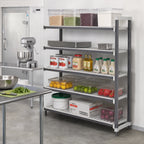Thumbnail image #2 for Cambro Camshelving® Elements EXA214864V5480 5-Tier Stationary Add-On Polymer Shelving Unit, 21" x 48" x 64", Vented, Speckled Gray