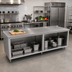 Thumbnail image #2 for John Boos Open Front Cabinet Base Work Table, 108 Inch x 30 Inch, 16-Gauge Stainless Steel Top, 1-1/2 Inch Rear Riser