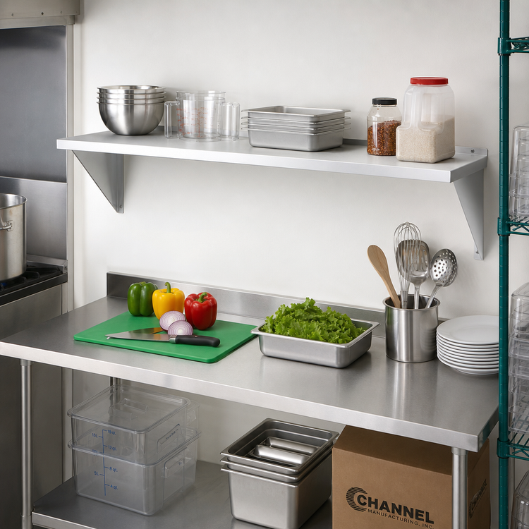 Product image #2 for Channel Manufacturing AWS1248 Solid Knock-Down Aluminum Wall Shelf, 48 x 12 Inches