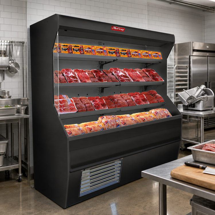 Product image #2 for Howard-McCray 32E Series 122-Inch Remote Meat Open Merchandiser, Black, LED Lighting
