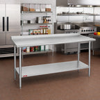Thumbnail image #2 for Duke Manufacturing 316S-3072-2R Stainless Steel Work Table, 72 x 30 x 36 in, 16-Gauge 300 Series Top, 1-1/8-in Riser, Undershelf