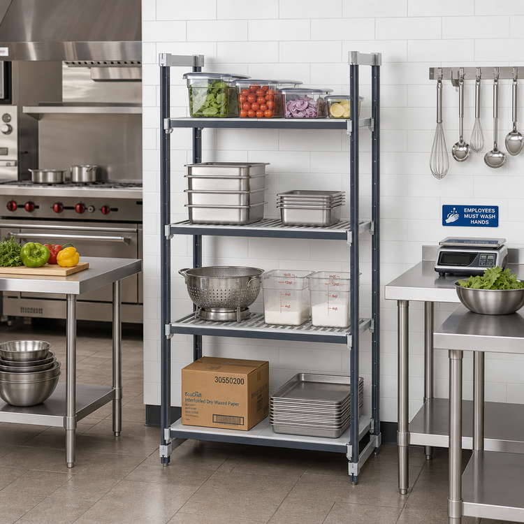 Product image #2 for Camshelving Elements XTRA 24"W x 24"D x 84"H 4-Shelf Stationary Starter Shelving Unit, Speckled Gray