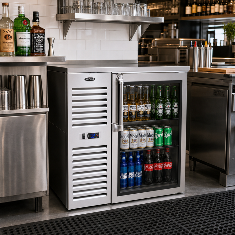 Product image #2 for Krowne BS36 36-Inch One-Section Refrigerated Back Bar Storage Cabinet, Side-Mounted Self-Contained