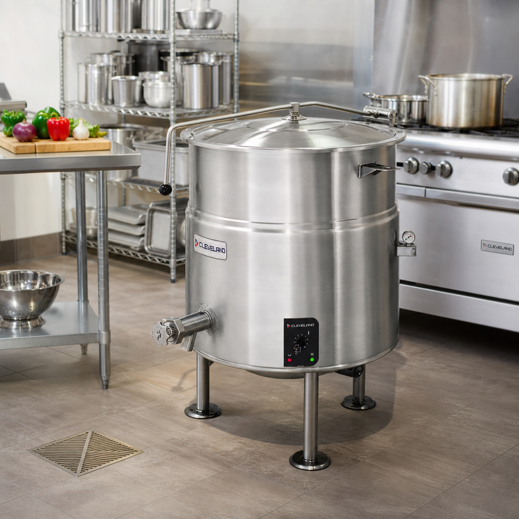 Product image #2 for Cleveland Range KEL40 40-Gallon Electric Tri-Leg 2/3 Steam-Jacketed Kettle