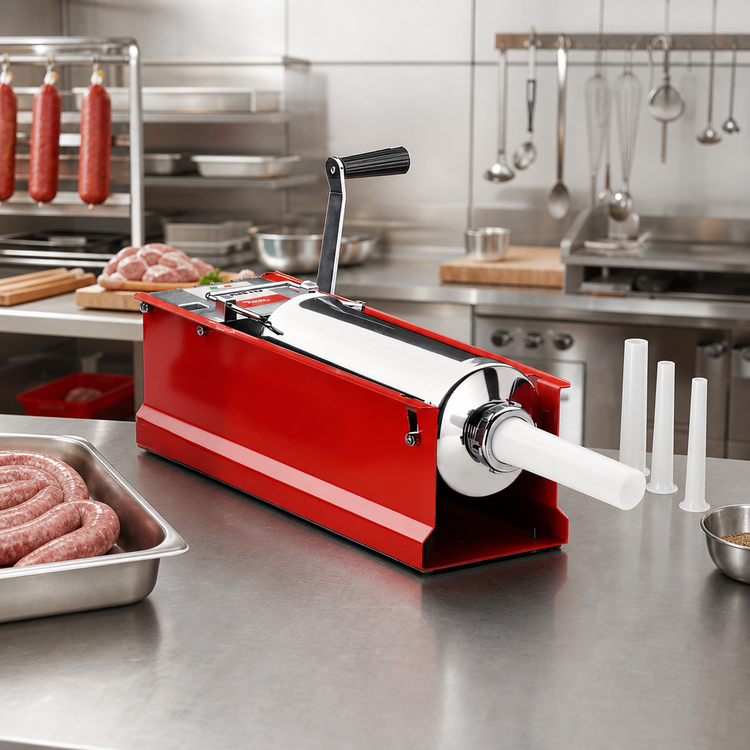 Product image #2 for Trento Red Manual 2-Speed Horizontal Direct Drive Sausage Stuffer, 18 lb. Capacity