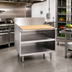 Thumbnail image #2 for La Rosa Refrigeration 42-Inch x 26-Inch Stainless Steel Open Cabinet Equipment Stand with Richlite Cutting Board