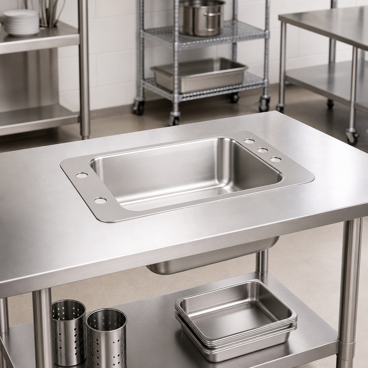 Product image #2 for Advance Tabco Smart Series Self-Rimming Drop-In Classroom Sink, 1-Compartment, 20 x 16 x 8 in Bowl, 304 Stainless Steel