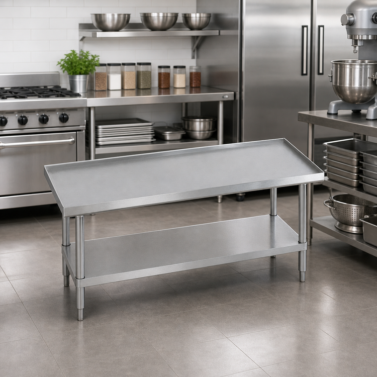 Product image #2 for Advance Tabco Special Value Series 18-Inch x 30-Inch Stainless Steel Equipment Stand with Adjustable Galvanized Undershelf