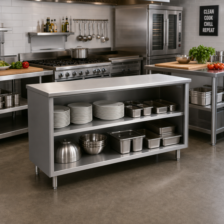 Product image #2 for Eagle Spec-Master Open Front Plate Cabinet with Stainless Steel Top, 84W x 18D