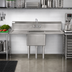 Thumbnail image #2 for Serv-Ware 66-Inch Wide 1-Compartment Economy Sink with Dual 24-Inch Drainboards
