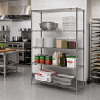 Thumbnail image #2 for Metro Super Erecta SE-215474K4-S-4 54"W x 21"D x 74"H Gray Epoxy Wire Shelving Starter Unit with 4 Shelves