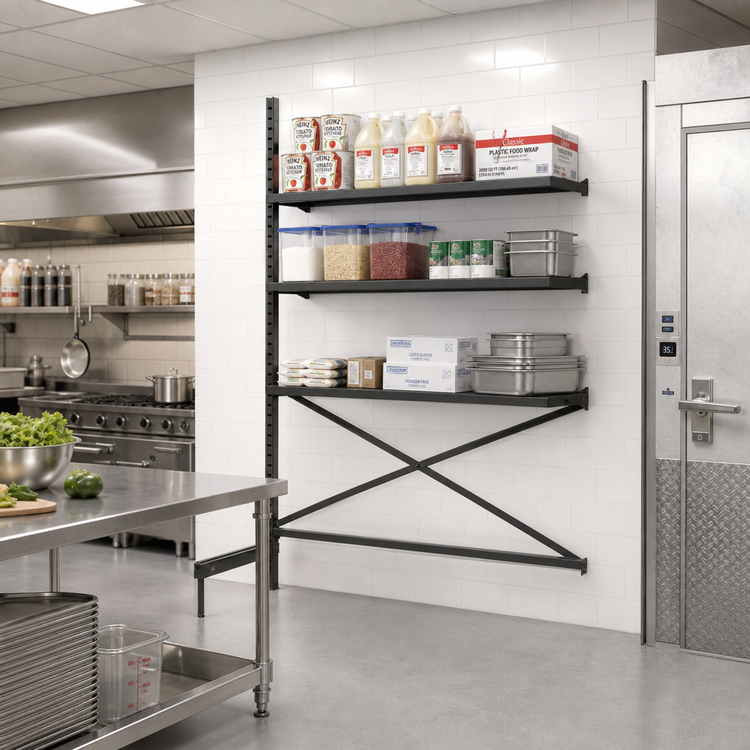 Product image #2 for Metro SmartLever 86-3/8-Inch High Cantilevered Shelving Add-On Unit Kit for 24-Inch Wide x 21-Inch Deep Shelves
