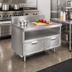 Thumbnail image #2 for La Rosa Refrigeration 42 Inch x 28 Inch 304 Stainless Steel Dry-Drawer Utility Stand with Undershelf and Rear Splash