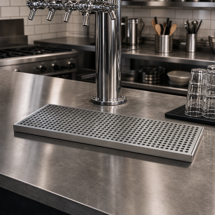Product image #2 for Micro Matic Surface Mount Stainless Steel Drip Tray Trough with Perforated Screen, 24 x 8 Inches
