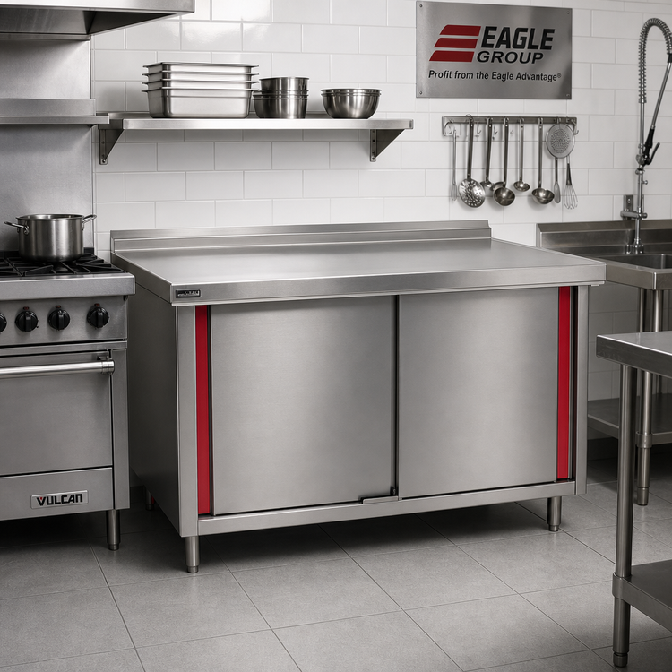 Product image #2 for Eagle Group Spec-Master Marine Series Enclosed Work Table with Sliding Doors, 120 x 24 Inches