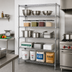 Thumbnail image #2 for Quantum Stationary Wire Shelving Starter Kit, 42 x 18 x 54 Inches, 5 Shelves, Chrome-Plated, 600-800 lb. Capacity