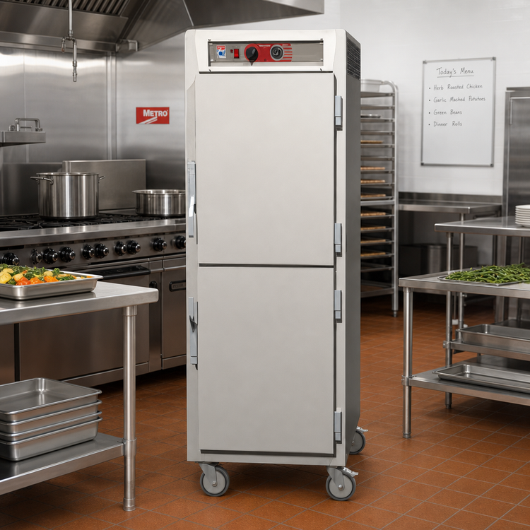 Product image #2 for Metro C5 6 Series Full-Height Pass-Thru Heated Holding Cabinet with Solid Dutch Doors and Lip-Load Slides