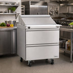 Thumbnail image #2 for Delfield Mega Top D4432NP-12M Single-Section Refrigerated Mega Top Prep Table, 2 Drawers, 12-Pan, 32-Inch Wide