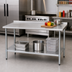 Thumbnail image #2 for BlendPort Budget Series 72 x 24 Inch Stainless Steel Work Table with Rear Upturn and Adjustable Undershelf