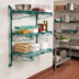 Thumbnail image #2 for Quantum Cantilever Wall-Mount Shelving Starter Unit with 3 Wire Shelves, Green Epoxy Antimicrobial Finish
