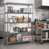 Thumbnail image #2 for Valu-Master 4-Tier QuadTruss Wire Shelving Starter Unit, 48 x 24 x 74 Inches, Pewter Gray Epoxy