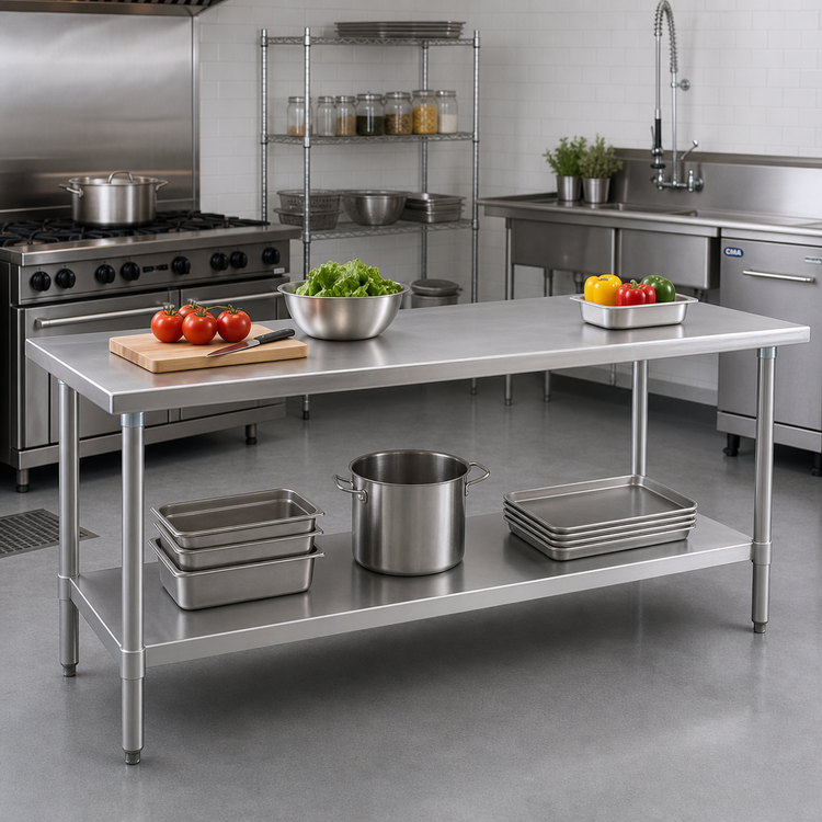 Product image #2 for Spec-Master Stainless Steel Work Table with Adjustable Undershelf, 120 x 30 Inch