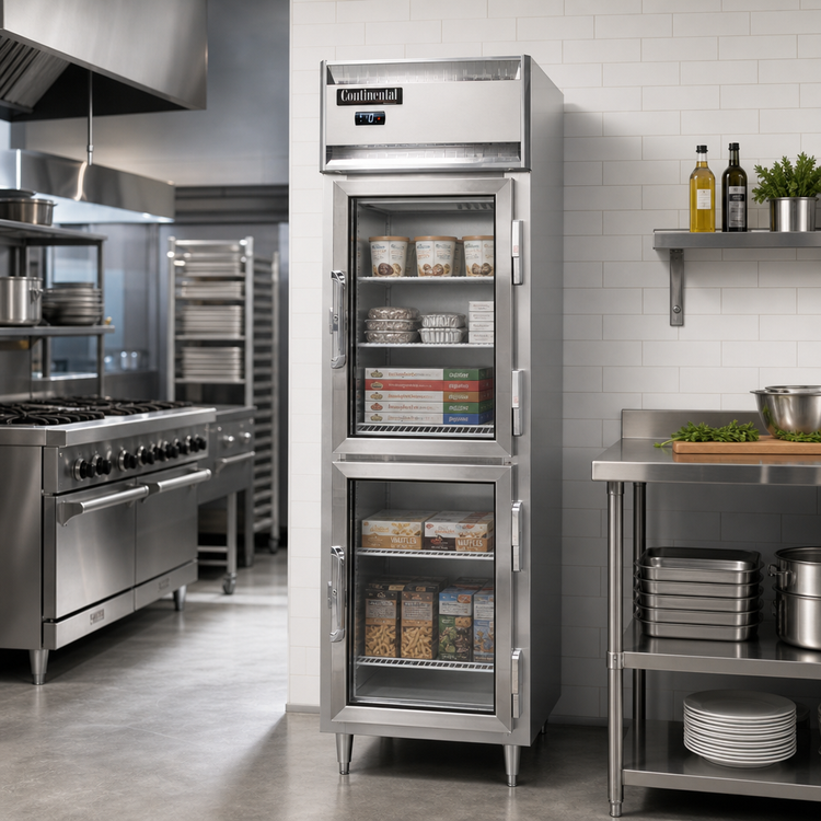 Product image #2 for Continental Refrigerator Designer Line 1-Section Reach-in Freezer with Half-Height Glass Doors