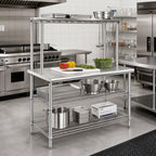 Thumbnail image #2 for Eagle Group AdjusTable T2448EBW-1 Stainless Steel Work Table with Adjustable Overshelf and Two Undershelves, 48 x 24 x 54.5 Inches