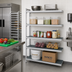 Thumbnail image #2 for Fermostock 5-Tier Perforated Polymer Shelving Unit Expansion Kit, 42 x 18 x 83 Inches, Gray