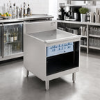 Thumbnail image #2 for Eagle Group 1800 Series WBGR12-18 Underbar Glass Rack Storage Unit, Recessed Worktop, 12"W, 304 Stainless Steel, Open Front Cabinet