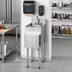 Thumbnail image #2 for CHOICE Freestanding Underbar Stainless Steel Hand Sink with Gooseneck Faucet, Soap and Towel Dispensers, 12 Inch Wide