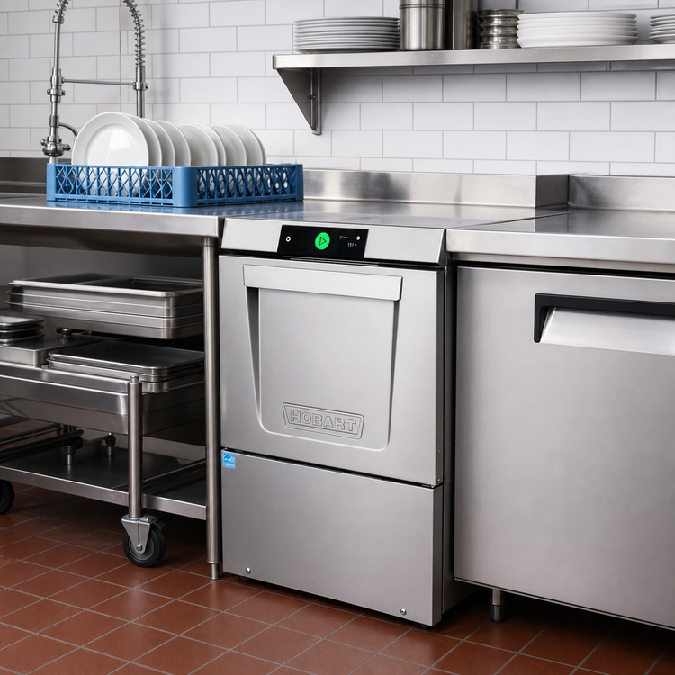 Product image #2 for Hobart LXNH-2L High-Temperature Sanitizing Undercounter Dishwasher with Two-Level Racking