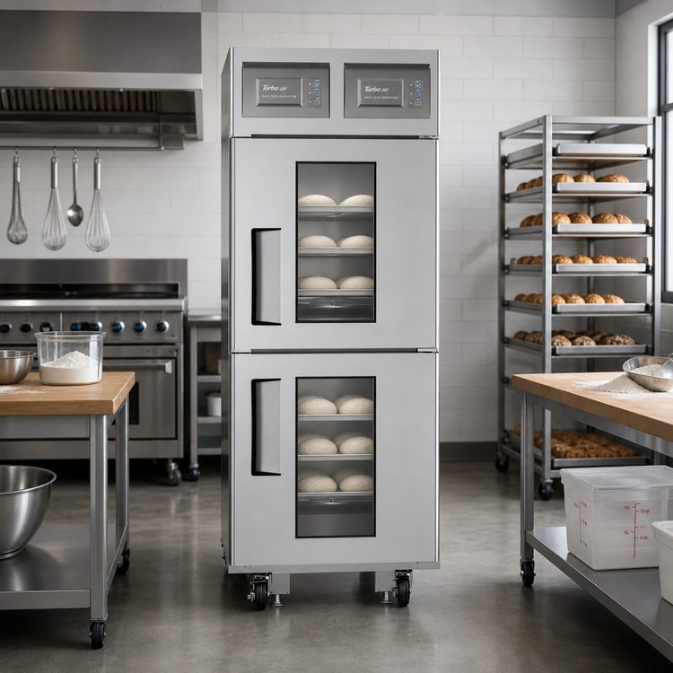 Product image #2 for Turbo Air Bake Tech Innovation Radiance 2-Section Dough Conditioner Freezer/Refrigerator/Proofer Cabinet