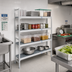 Thumbnail image #2 for Fermostock 4-Tier Corner Expansion Polymer Shelving Unit, 83-Inch H x 35-Inch W x 18-Inch D