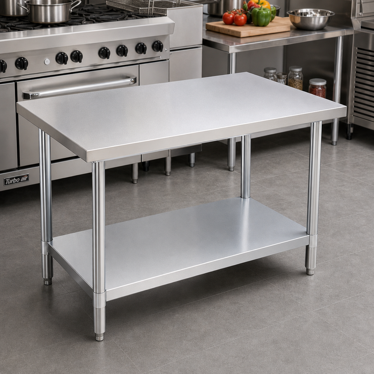 Product image #2 for Turbo Air TSW-2430SS 30-Inch x 24-Inch Stainless Steel Flat Top Work Table with Adjustable Undershelf