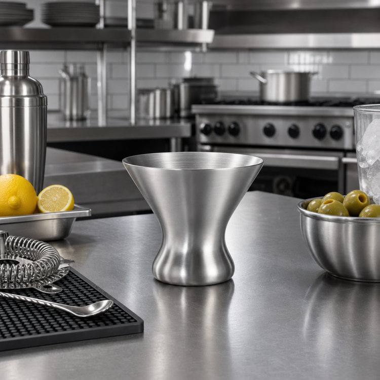 Product image #2 for Double-Wall Stainless Steel Martini Glass, 7 oz., Satin Finish