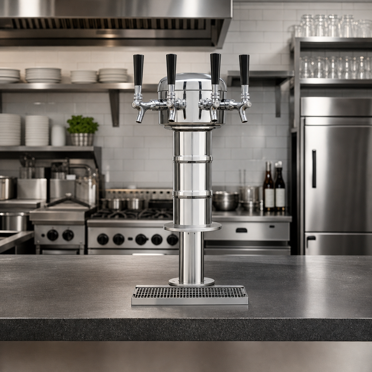 Product image #2 for Micro Matic Mini-Mushroom Countertop Glycol-Cooled Draft Beer Tower with 4 Faucets