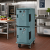 Thumbnail image #3 for Cambro Ultra Camcart Heated Front-Loading Food Pan Carrier with Casters, 2-Compartment, 110V, Slate Blue